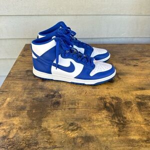 Size 12 Nike Dunk High Royal Blue Good condition only creases on toe box